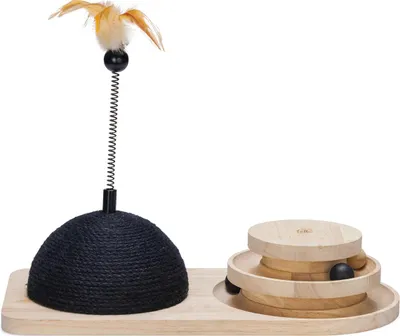 Produktbild von Designed by Lotte 440812, Katzenkratzball, Freistehend, Schwarz, Braun, Holz, 245 mm, 500 mm