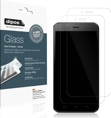 Produktbild von 2x Schutzfolie für Bmobile AX1078 - Anti-Shock 9H Folie dipos Glass Kunststoffglas