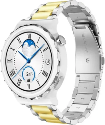 Produktbild von Strap-it Stahlarmband - Kompatibel mit Huawei Watch GT 3Armband 42mmHochwertiger EdelstahlHuawei watch strap Armband mit faltschließe für 20mmArmband Silber