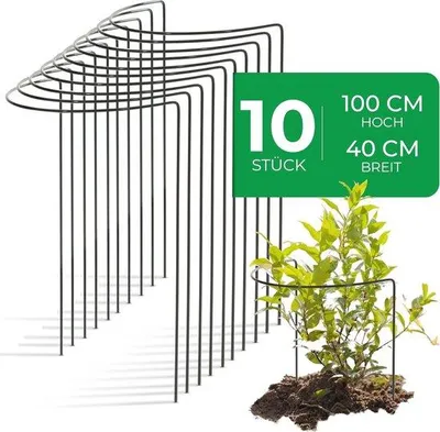 Produktbild von Famanu Pflanzensteunen 100 cm - Halbrunde Struiksteunen für Blumen und Pflanzen