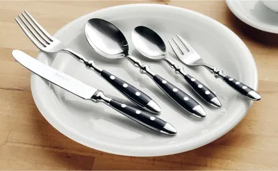 Produktbild von Hochwertige Gabel im Nostalgie Design, schwarz, 200 mm, aus rostfreiem Edelstahl