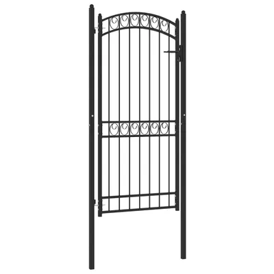 Immagine prodotto di Cancello per recinzione con piano ad arco in acciaio 100x200 cm nero