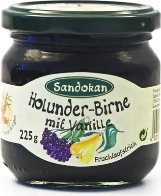 Produktbild von Holunder-Birne Fruchtaufstrich mit Vanille (225 g)