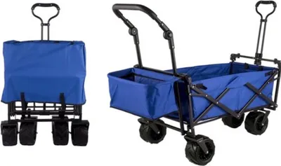 Zdjęcie produktu dla Happyment Składany wózek ręczny - Transport dzieci - 220L - Nośność 150KG - Zdejmowany dach - Czarny