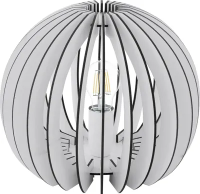 Produktbild von EGLO Tischlampe Cossano, Tischleuchte Vintage, Nachttischlampe, Wohnzimmerlampe in Weiß, Stahl und Holz in Weiß, Lampe mit Schalter, E27 Fassung