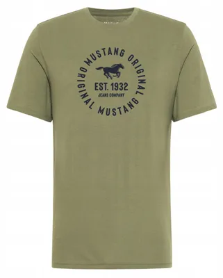 Produktbild von Mustang | Herren Style Alex Grünes Baumwoll-Freizeit-T-Shirt 6XL
