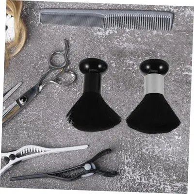 Produktbild von 2 Haarschneidebürsten zum Entfernen loser Haare, Nackenbürsten mit weichen Borsten, waschbar, für Friseure und den Heimgebrauch, tragbar und langlebig