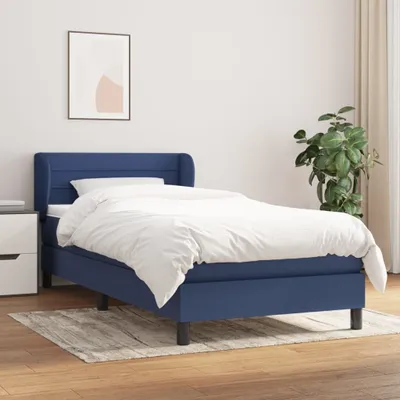 Produktbild von The Living Store Boxspringbett mit Matratze Blau 100x200 cm Stoff