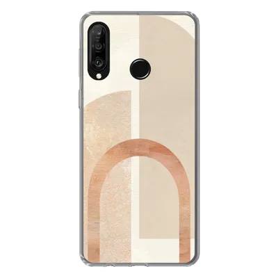 Produktbild von MuchoWow® Handyhülle Schutzhülle Hülle für Huawei P30 Lite Marmor - Muster - Rosa Silikon Softcase Handy Hülle - Handyhülle
