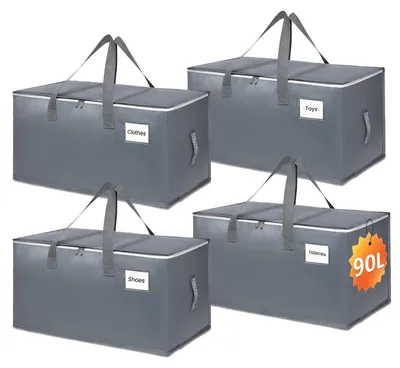 Obrázek produktu pro Sada 4 velkých úložných tašek s víkem, 90L