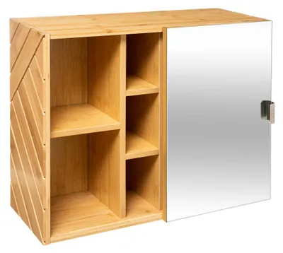 Produktbild von Badschrank mit Spiegel und Fächern, 55 x 45 cm
