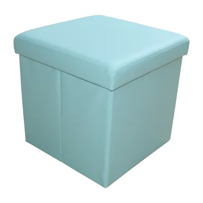 Produktbild von Style home faltbar Sitzwürfel Hocker mit Stauraum Sitzhocker Aufbewahrungsbox belastbar 1638-15 Pastell Hellblau