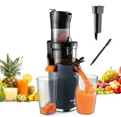 Zdjęcie produktu dla Wolnoobrotowa wyciskarka do soków 200 W, otwór 78 mm na całe owoce