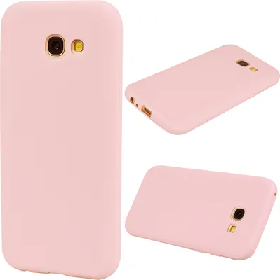 Produktbild von für Samsung A5 2017 Süße Candy Farbe Matte TPU Anti-Scratch rutschfeste Schutzhülle Rücken Case Hellrosa
