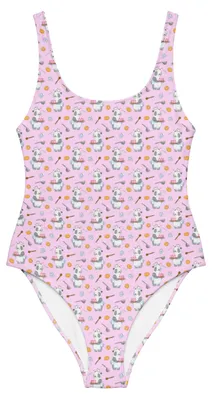 Produktbild von Mr. & Mrs. Panda Swimsuit Panda Backen Größe M - Ecru - Geschenk, Damen-Einteiler, Badebekleidung, Badeanzug, Shape-Badeanzug, Hobbybäcker, Bademode, Kuchen