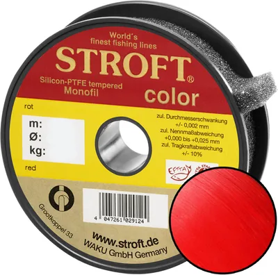 Produktbild von STROFT Color Monofile Angelschnur Rot 0,15mm 2,2kg 1000m