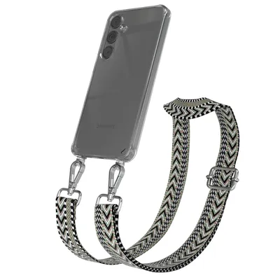 Produktbild von EAZY CASE Handykette - Verstellbarer Trageriemen kompatibel mit Samsung Galaxy S24 Plus, Handykordel mit transparenter Silikon-Hülle, Band in Grün