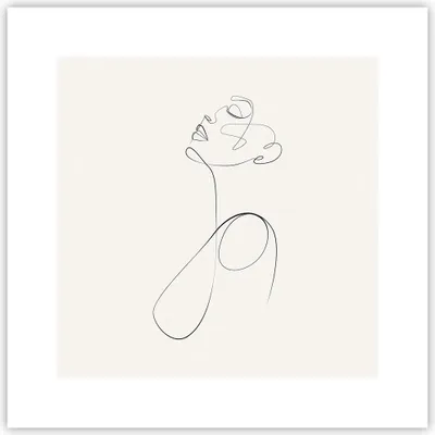 Produktbild von Poster - Poster ohne Rahmen - Linie Linie Frau - 30x30 cm - Wand Bild - Wanddeko - Wandbilder - Kunstposter - Wandposter - Bilder - Kunstdruck - Wanddekoration - Wandbild - P2XAC30x30-5112