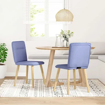 Produktbild von vidaXL Esszimmerstühle 2 Stk. Jeansblau Stoff