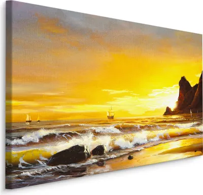 Produktbild von Fabelhafte Canvas LEINWAND BILDER 30x20 cm XXL Kunstdruck Meer Schiff Segelboote