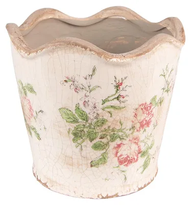 Productafbeelding van Clayre & Eef bloempot, diameter 18 cm, hoogte 17 cm, rozebeige keramiek, voor bloemen