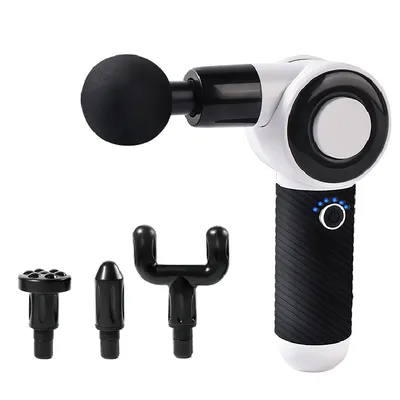 Produktbild von Massagepistole, Massage Gun,mit 4 Massageköpfen,3000RPM,Multi Speed Einstellung,In mehreren Winkeln einstellbar,Weiß