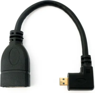 Produktbild von SYSTEM-S HDMI 1.4 Kabel 20 cm Buchse zu Micro Stecker Adapter Winkel in Schwarz