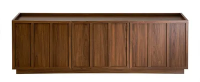 Immagine prodotto di Calicosy - Mobile TV a 3 ante effetto noce con bordo rialzato sul piano L140 cm - ABEL