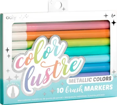 Produktbild von Ooly metallic brush markers Set - Color Lustre Glitzerstifte 10 Stück