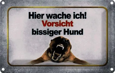Produktbild von vianmo Blechschild 12x18 cm Vorsicht bissiger Hund Tier Haustier