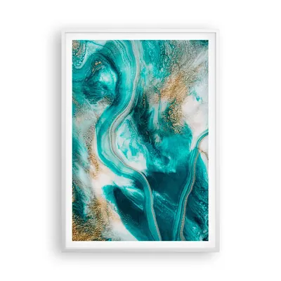 Produktbild von Gerahmtes Poster - Weißer Rahmen - Wasser Meer Ozean - 70x100 cm - Wand Bild - Wanddeko - Wandbilder - Kunstposter - Wandposter - Bilderrahmen - Bilder - Kunstdruck - Wanddekoration - P2WPA70x100-5108