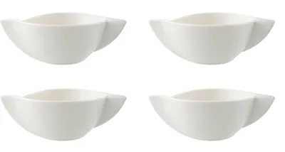Zdjęcie produktu dla Villeroy & Boch NewWave zestaw 4 filiżanek do zupy owalnych 19,5 cm biała porcelana