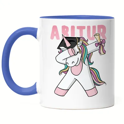 Produktbild von Abitur Tasse Blau Einhorn Pferd Abschlussgeschenk Abitur Humorvoll Gymnasium Geschenkidee