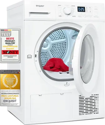 Produktbild von Exquisit Wärmepumpentrockner TWP5803-030 weiss | 8 kg Fassungsvermögen | Energieeffizienzklasse A++ | Kindersicherung | Auto Abschaltung