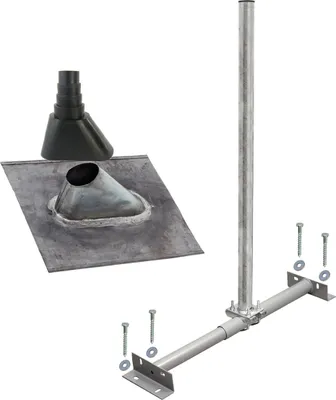 Produktbild von PremiumX BASIC SAT TV Dachsparrenhalter 100cm Mast Blei-Antennenziegel Set