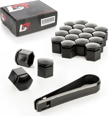 Produktbild von 20x Radschrauben Abdeckkappen 19 mm schwarz glänzend für BMW für MINI