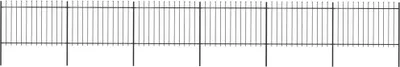 Produktbild von The Living Store Gartenzaun mit Speerspitzen Stahl 10,2 x 1,2 m Schwarz