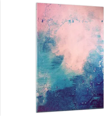 Produktbild von Bilder auf glas - Einteilig - Abstraktion Rosa Blau - 80x120cm - Glasbilder - Wandbilder - Bilder - zum Aufhängen bereit - Wanddekoration aus Glas - Glas Bilder - Wandbild auf Glas - GPA80x120-4856