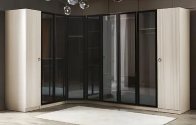 Produktbild von Modern Eckschrank Holz Möbel Neu schwarz Schrank im Schlafzimmer