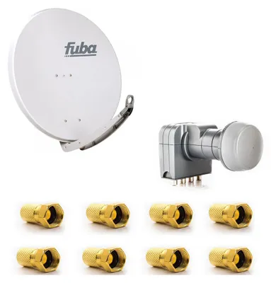 Produktbild von Fuba DAA 850 G Satellitenantenne 85cm Alu Grau DEK 417 Quad LNB 8x F-Stecker