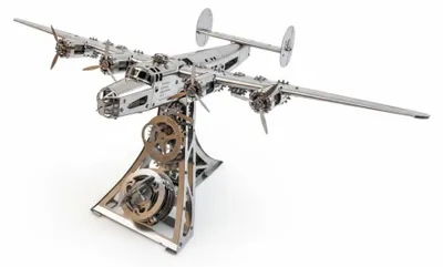 3D Mechanische Puzzle B-24 Liberator, Metall, 198 Teile