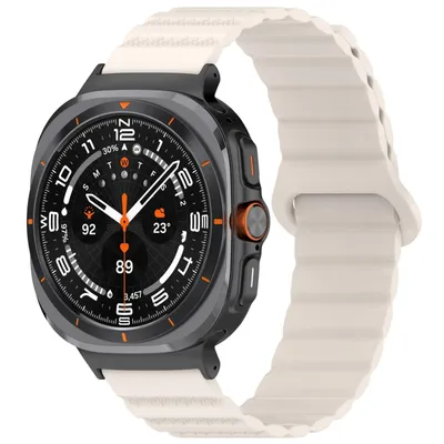 Produktbild von Für Samsung Galaxy Watch Ultra 47mm Punktmuster Silikon Magnetisches Armband Beige