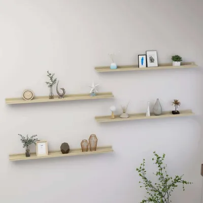 Obrázek produktu pro The Living Store Wandregale 4 stk. Sonoma-Eiche 100x9x3 cm
