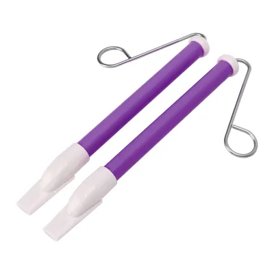 Two purple and white tools with silver wire loops, isolated on a white background.