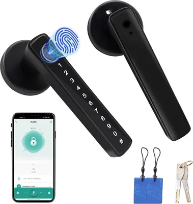 Produktbild von Smartes Fingerabdruck-Türschloss mit Zahlentastatur, moderner Türknauf mit biometrischer Entriegelung ohne Schlüssel