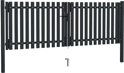 Obrázek produktu pro vidaXL Dvoukřídlá ocelová plotová brána 300 x 75 cm antracitová