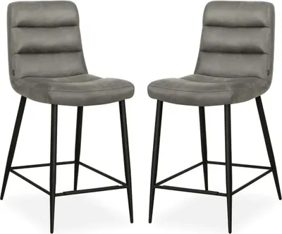 Produktbild von MX Sofa Lena – Barhocker – Grau – 2er-Set