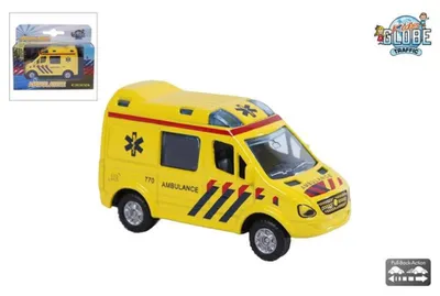Zdjęcie produktu dla Basic Diecast Pull Back Ambulance 8 Cm