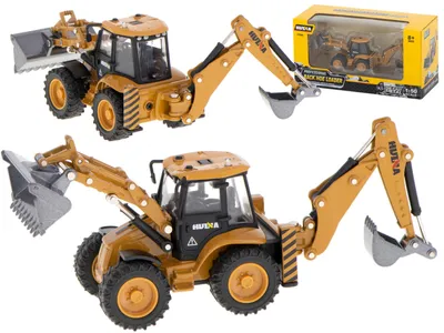 Produktbild von Aga Bagger mit Lader, Planierraupe mit Schaufel Metallmodell H-toys 1704 1:50