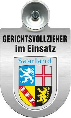 Produktbild von Einsatzschild Windschutzscheibe incl. Saugnapf - Gerichtsvollzieher im Einsatz - 309744 - incl. Regionen nach Wahl Color - Region Saarland